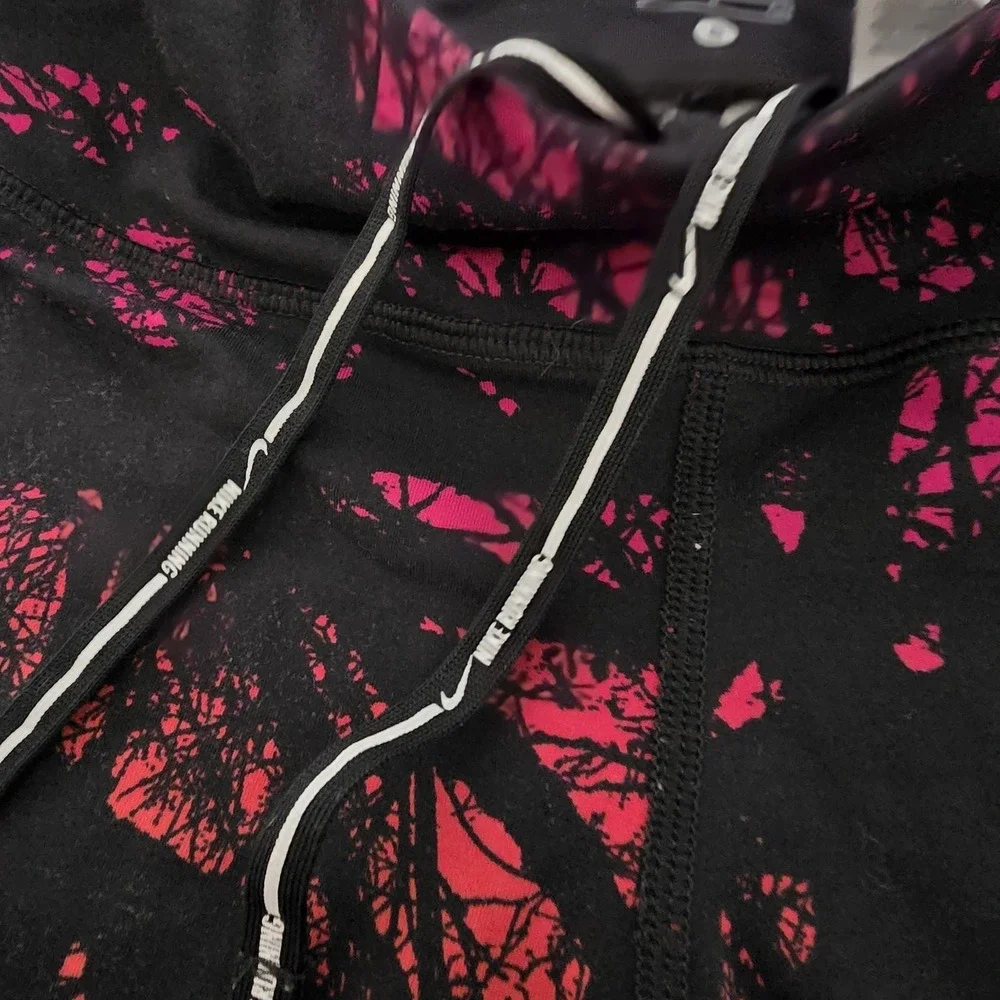 Nike Dri-Fit Women's‎ Running Leggings Black Orange Pink Abstract Tree Size S